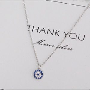Solid Sterling Silver Swarovski Blue Luxe Necklace